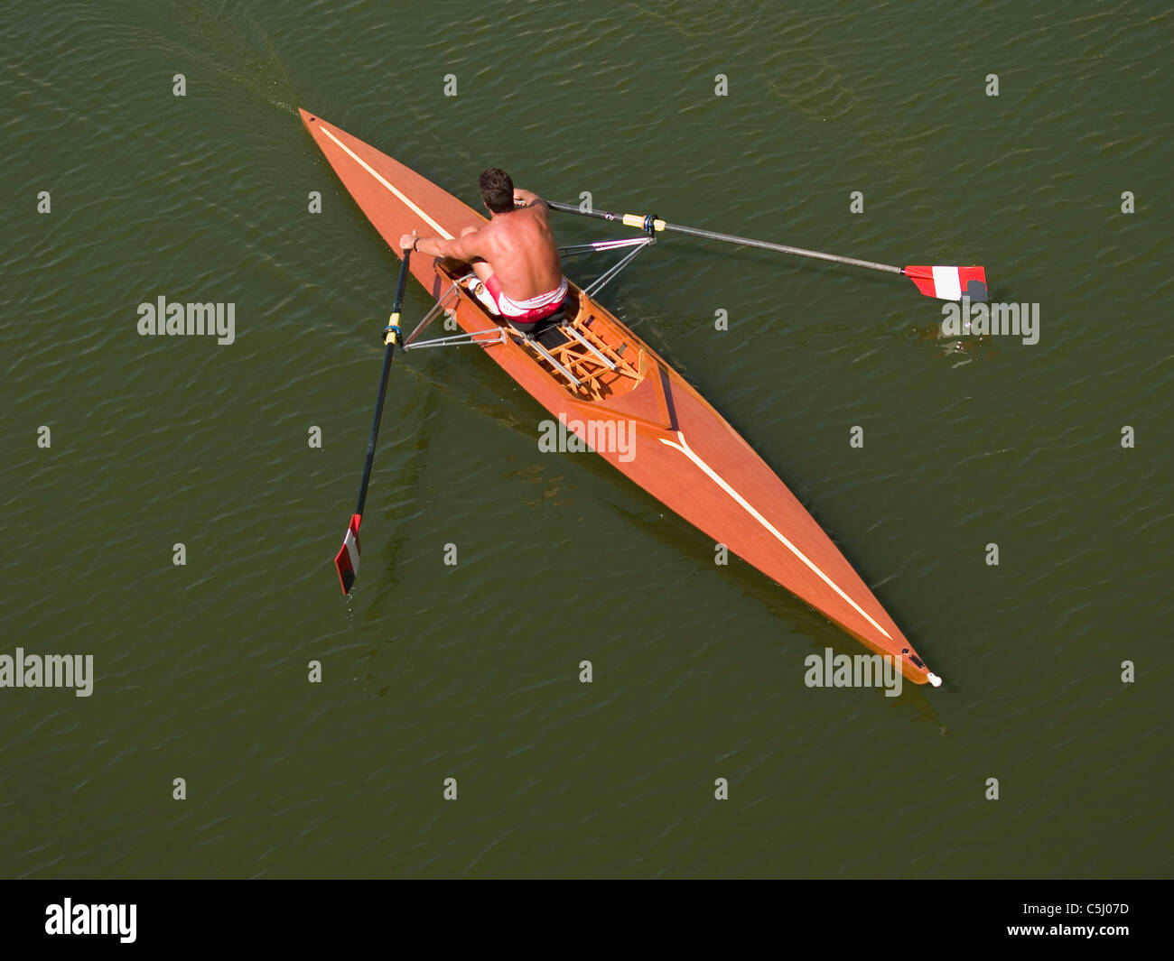 Rowers on the river in Florence, Italy Stock Photo Alamy