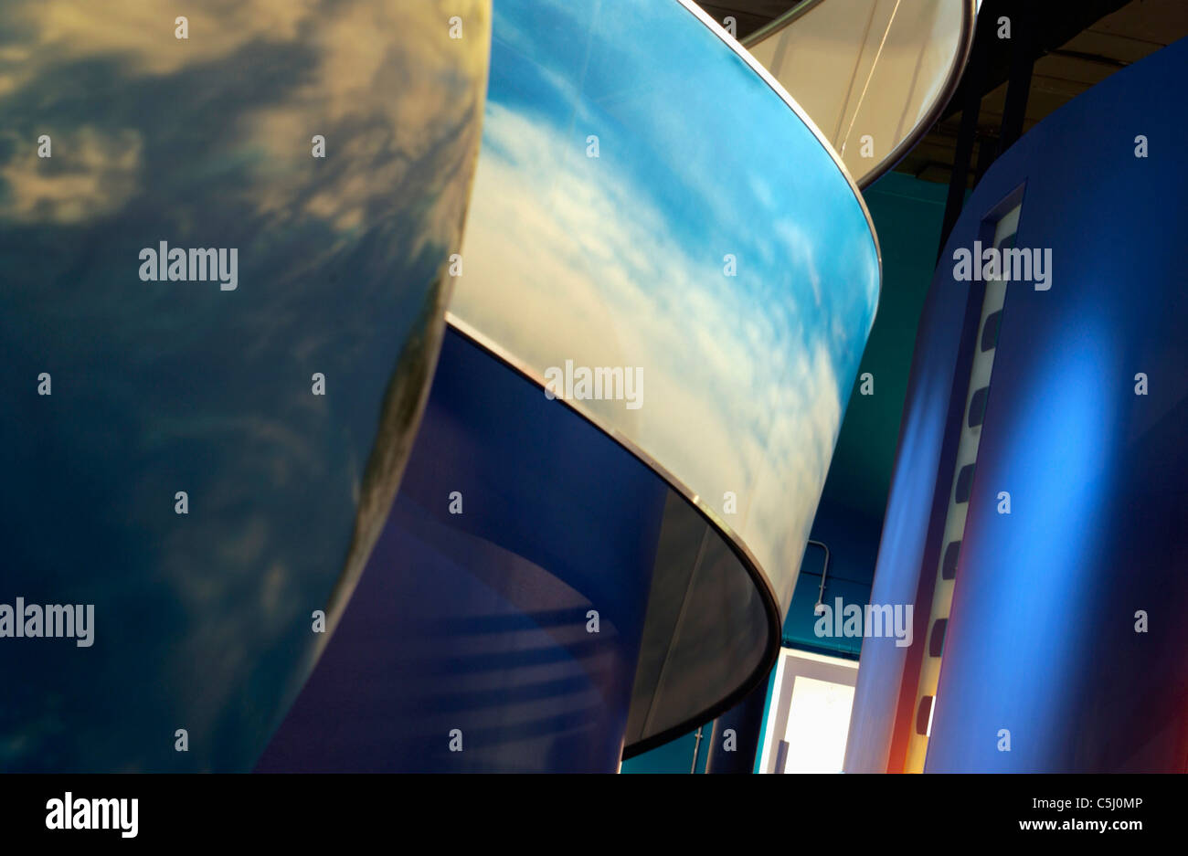 Columns with imagery on in abstract forms Stock Photo