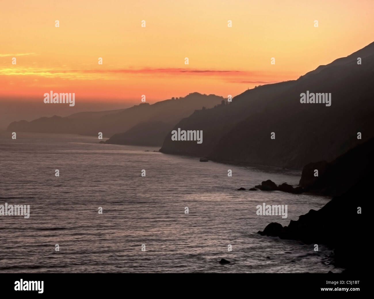 coast of Big Sur at sunset Stock Photo - Alamy