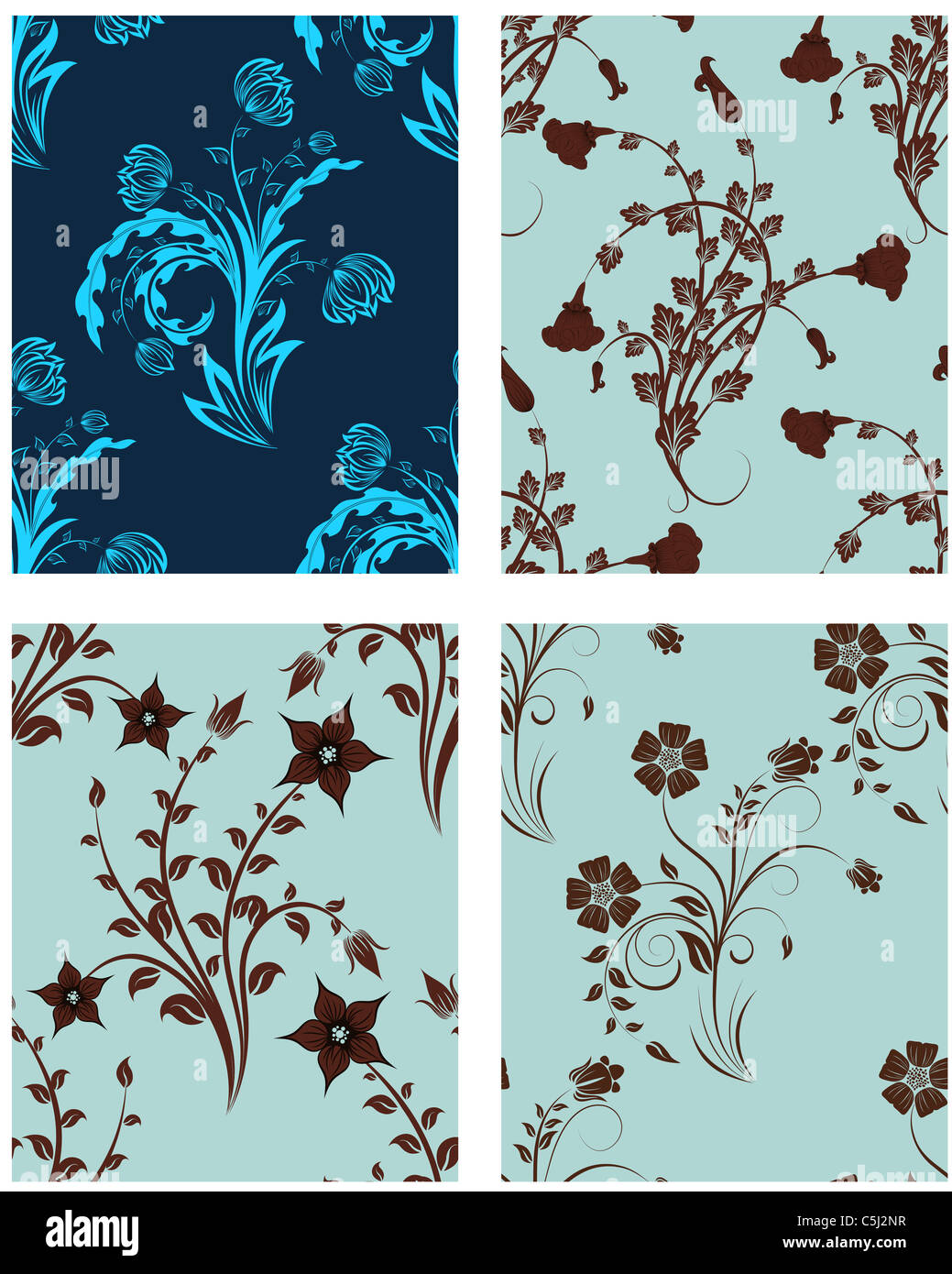 Seamless vector floral pattern Stock Photo - Alamy