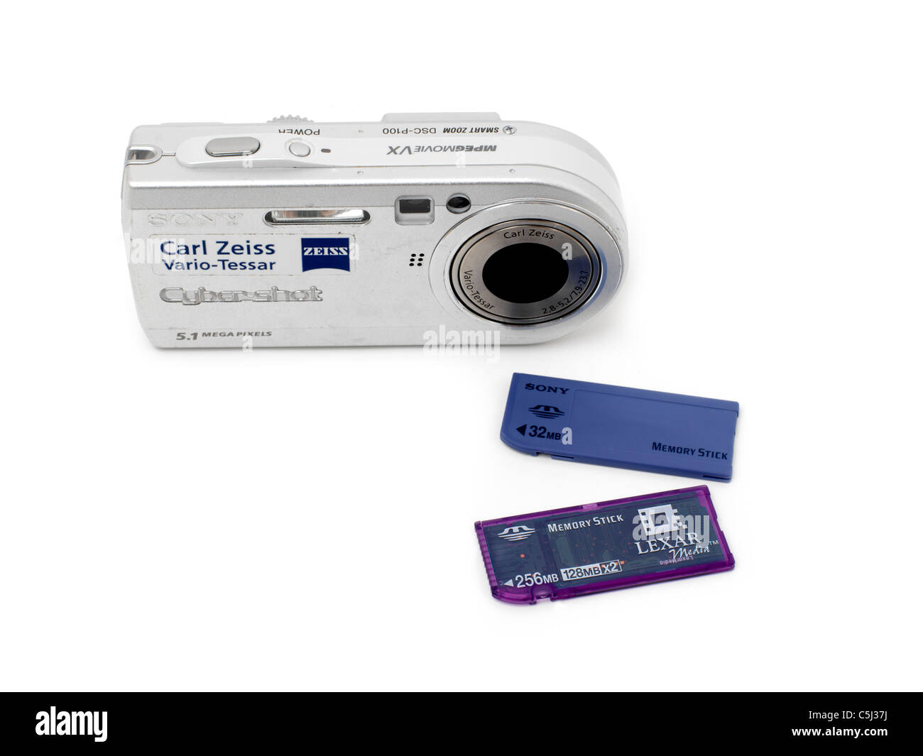 Sony Cybershot Digital Camera and Sony Memory Sticks USB Flash Drives Stock  Photo - Alamy