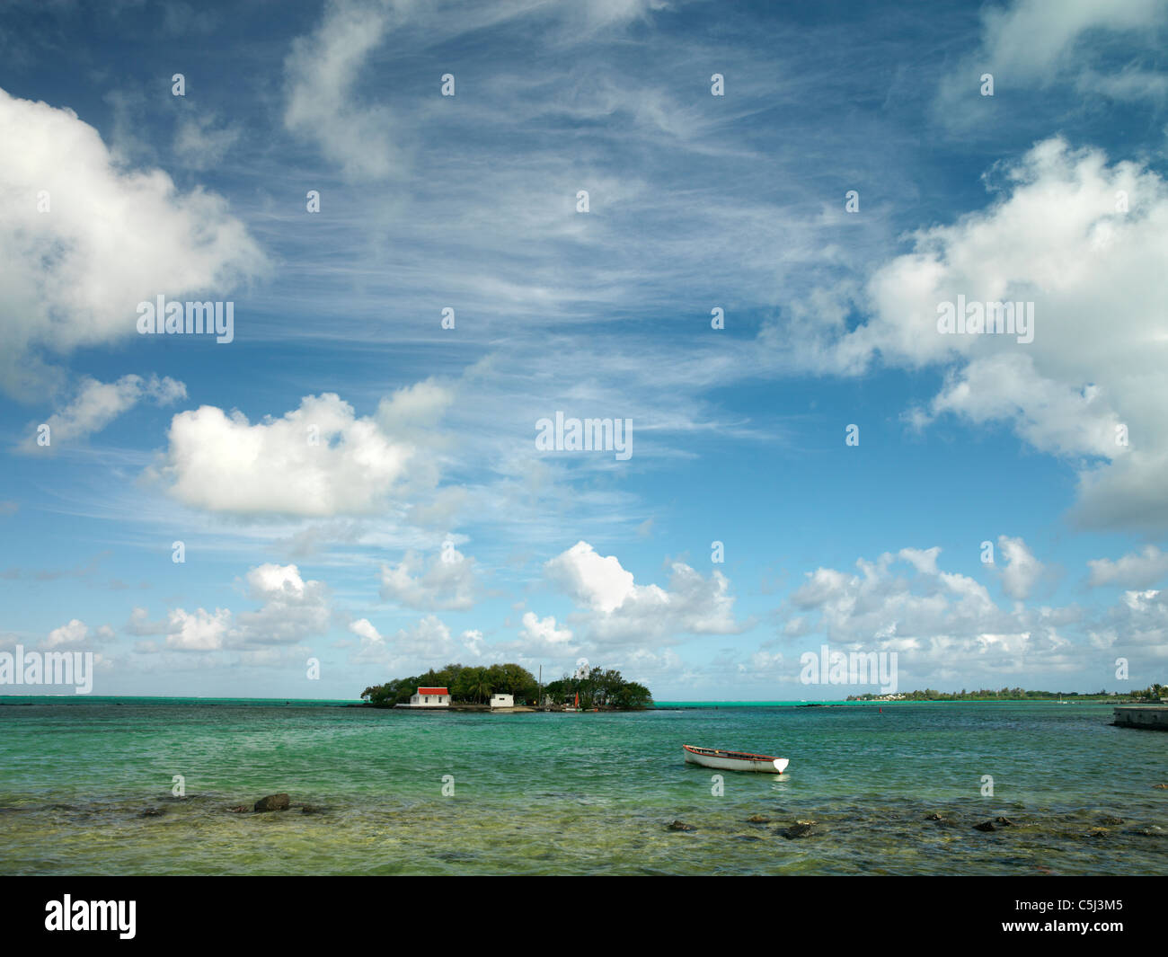 Mahebourg Mauritius Island Indian Ocean and Boat Stock Photo - Alamy