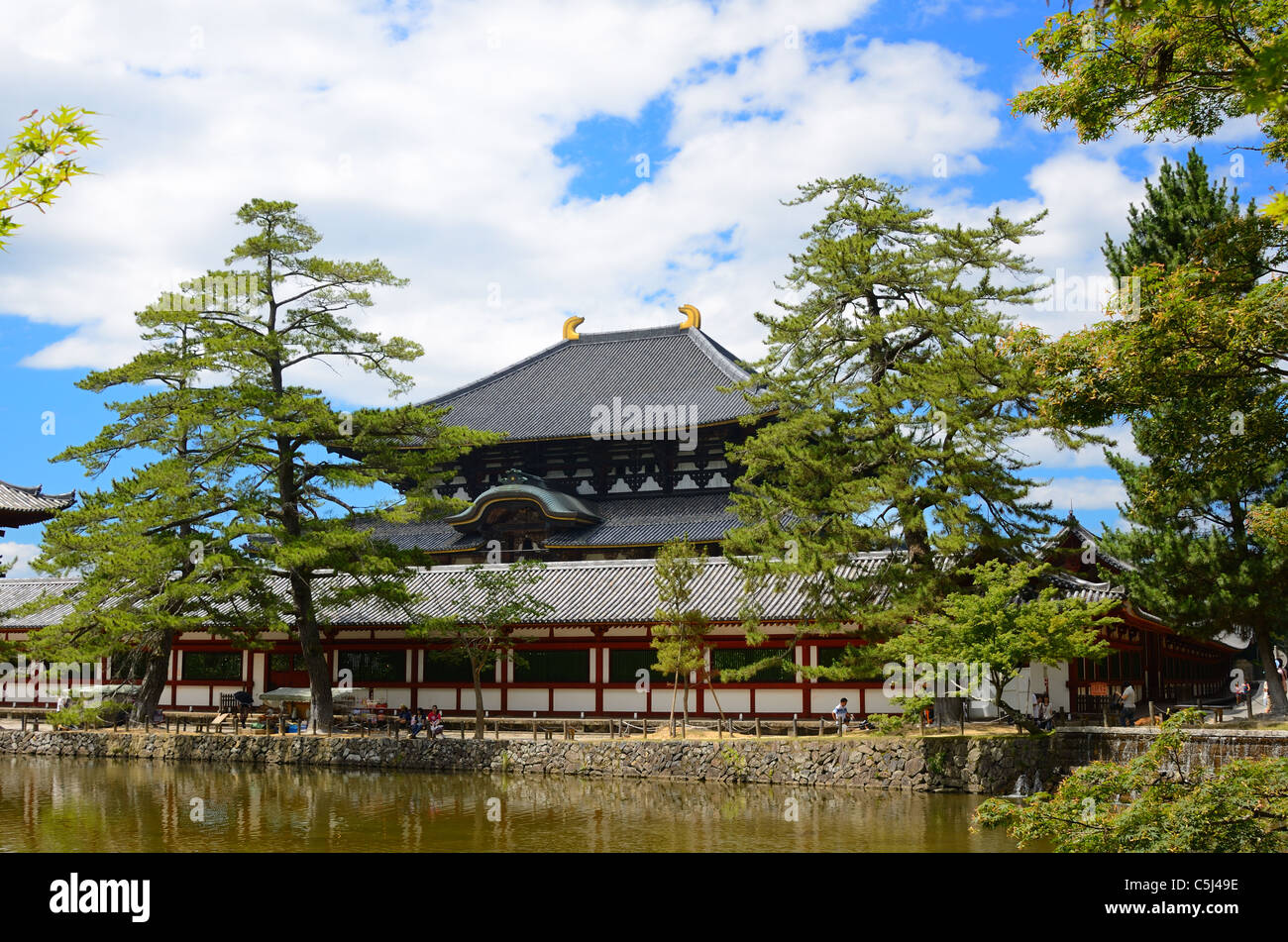 Exterior of Todaiji, the world's largest wooden building and a UNESCO World Heritage Site in Nara, Japan. Stock Photo