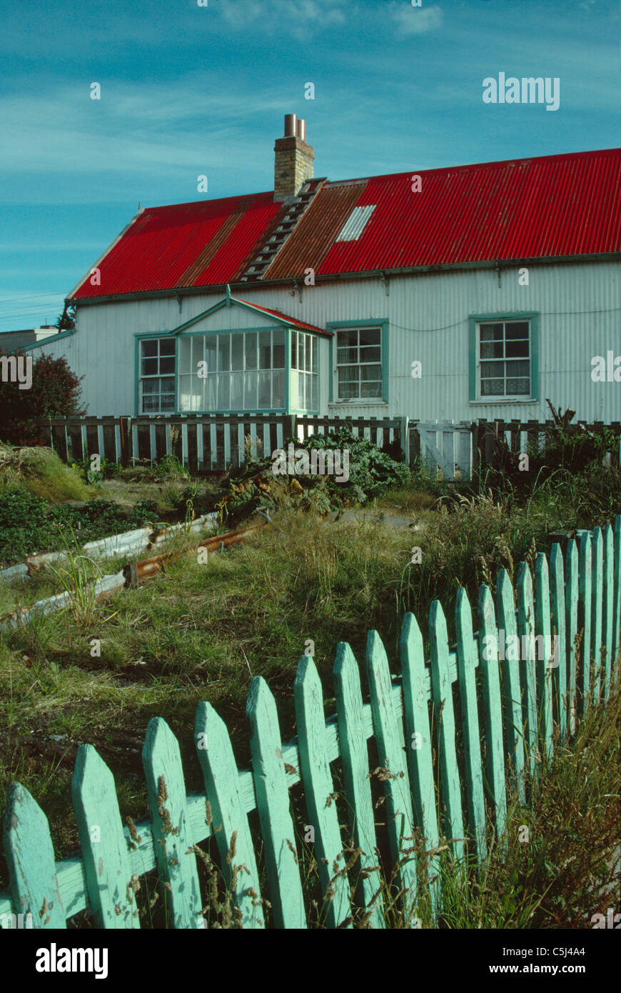 Typical house in Port Stanley, capital of the Falkland Islands, south