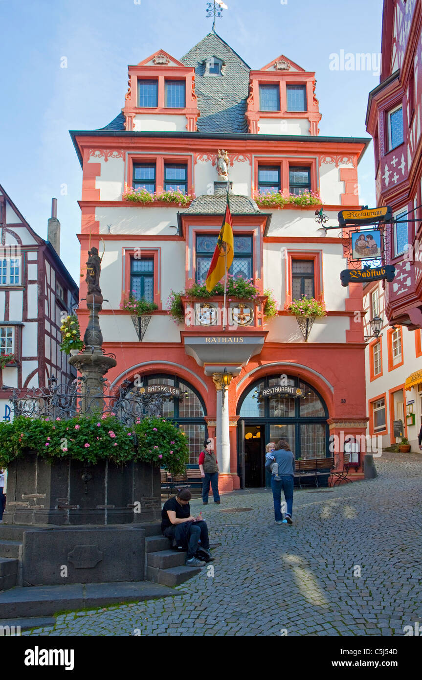 Historische Haeuser im Zentrum von Bernkastel-Kues, historical houses in the center of bernkastel-Kues Stock Photo