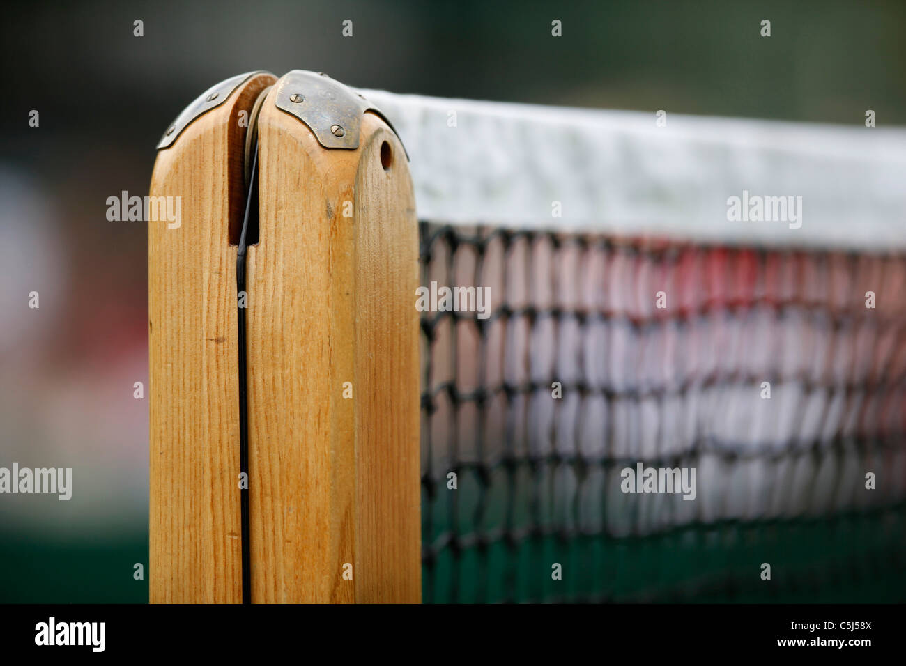 Close up of net post at the Wimbledon Championships Stock Photo