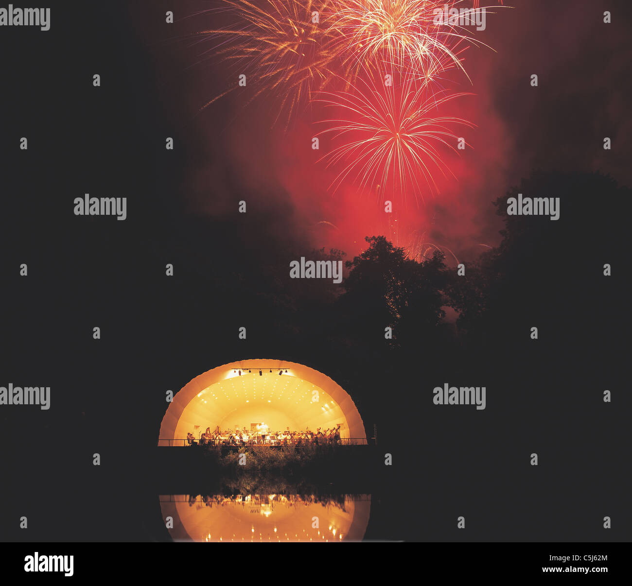 Fireworks at the endofsummer concert at Kenwood House, Hampstead