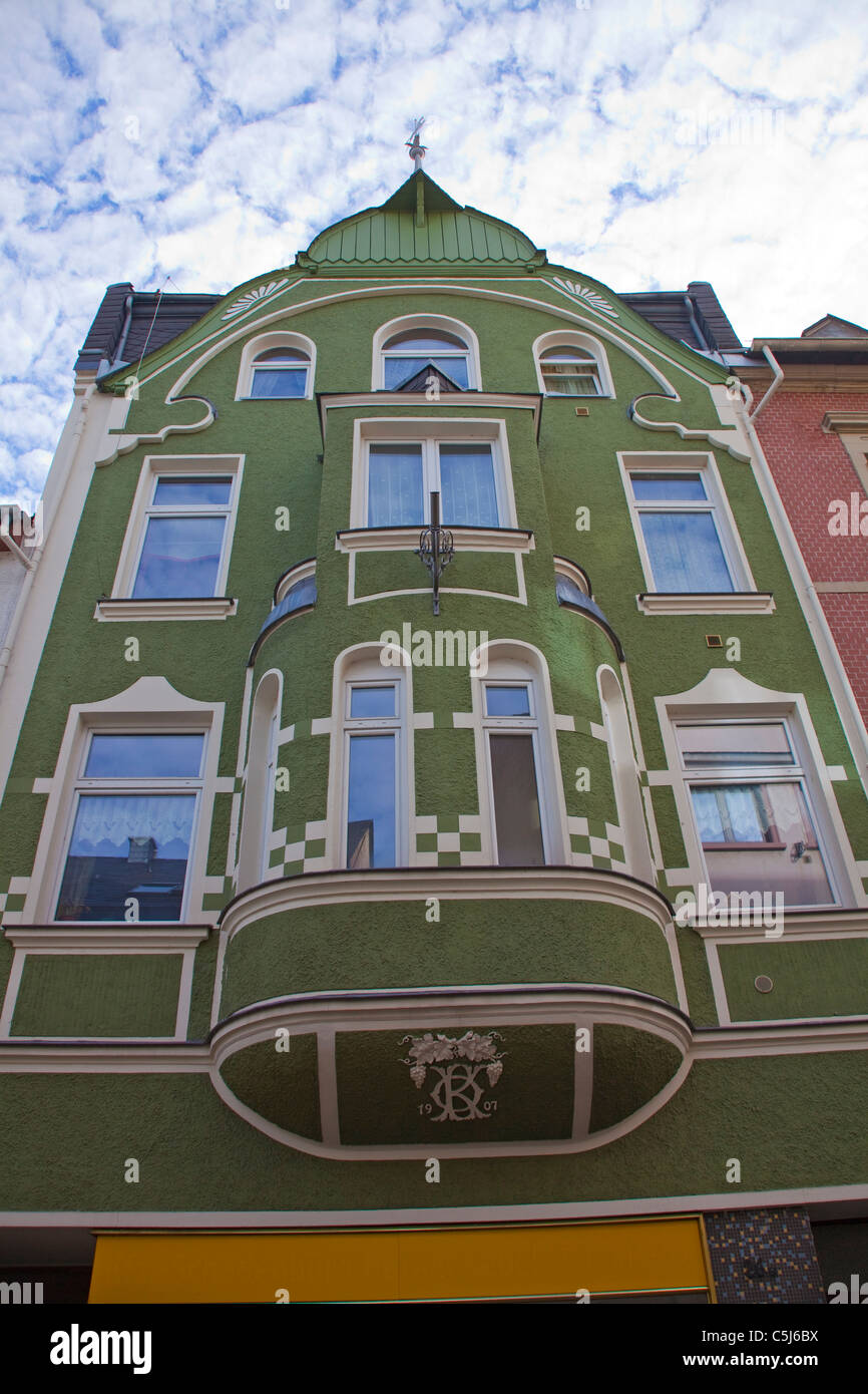 Buergerhaus mit Erker, Traben-Trarbach, Mosel, Town house with projecting alcove, Traben-Trarbach, Moselle Stock Photo