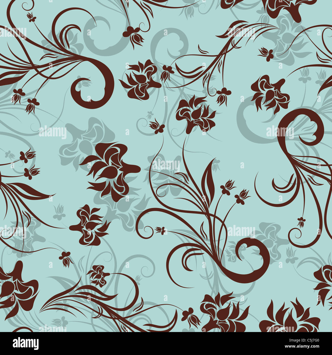 Seamless vector floral pattern Stock Photo - Alamy