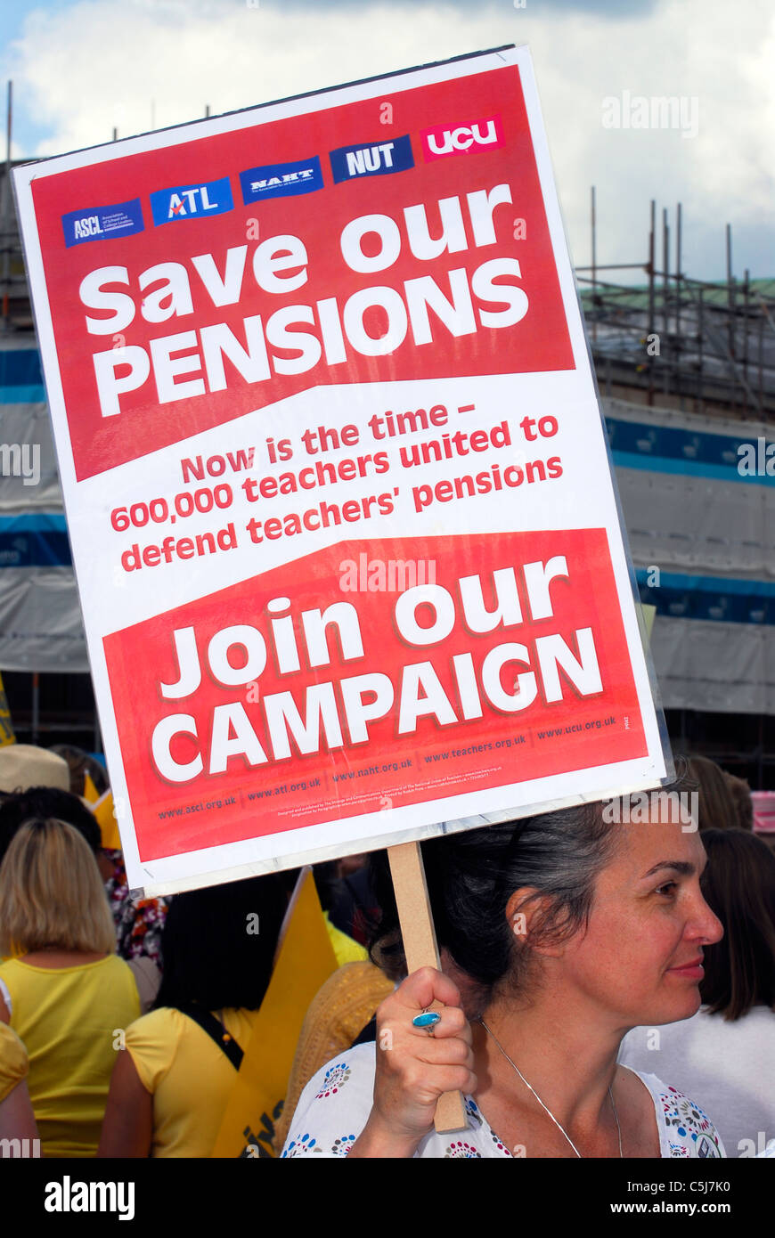 National Union of Teachers striking during protest against public sector cuts, Southampton, Hampshire, UK, 30 June 2011. Stock Photo