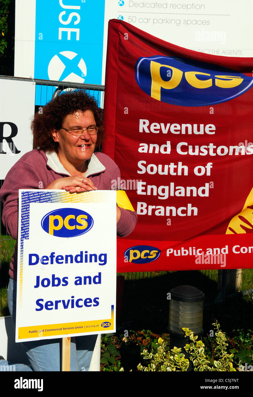 PCS public sector workers striking during protest against public sector cuts, Southampton, Hampshire, UK. 30 June 2011. Stock Photo