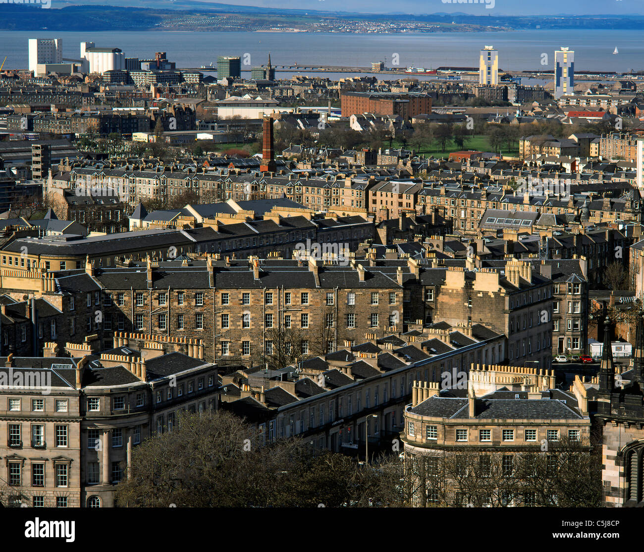 Edinburgh, looking towards Granton & Portobello, from Calton Hill Stock Photo