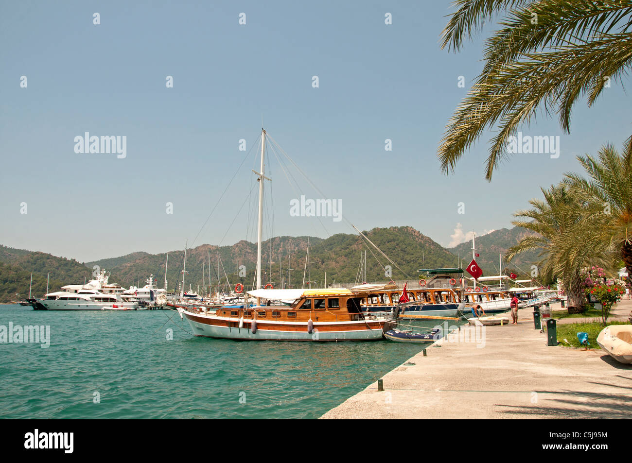 Port Harbor Gocek Marina near Fethiye Turkey Turkish Stock Photo