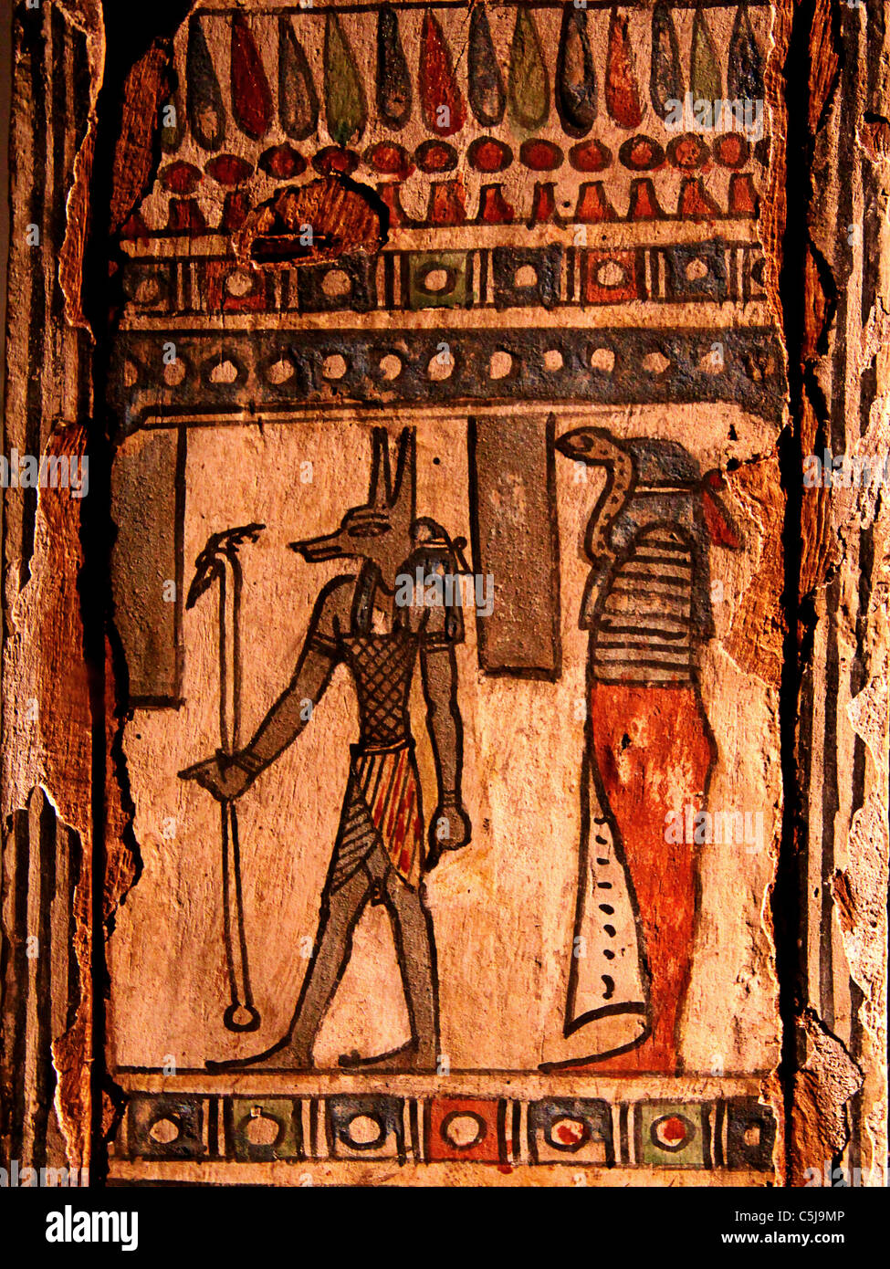 Side of a mummy case Alexandria Egypt Stock Photo
