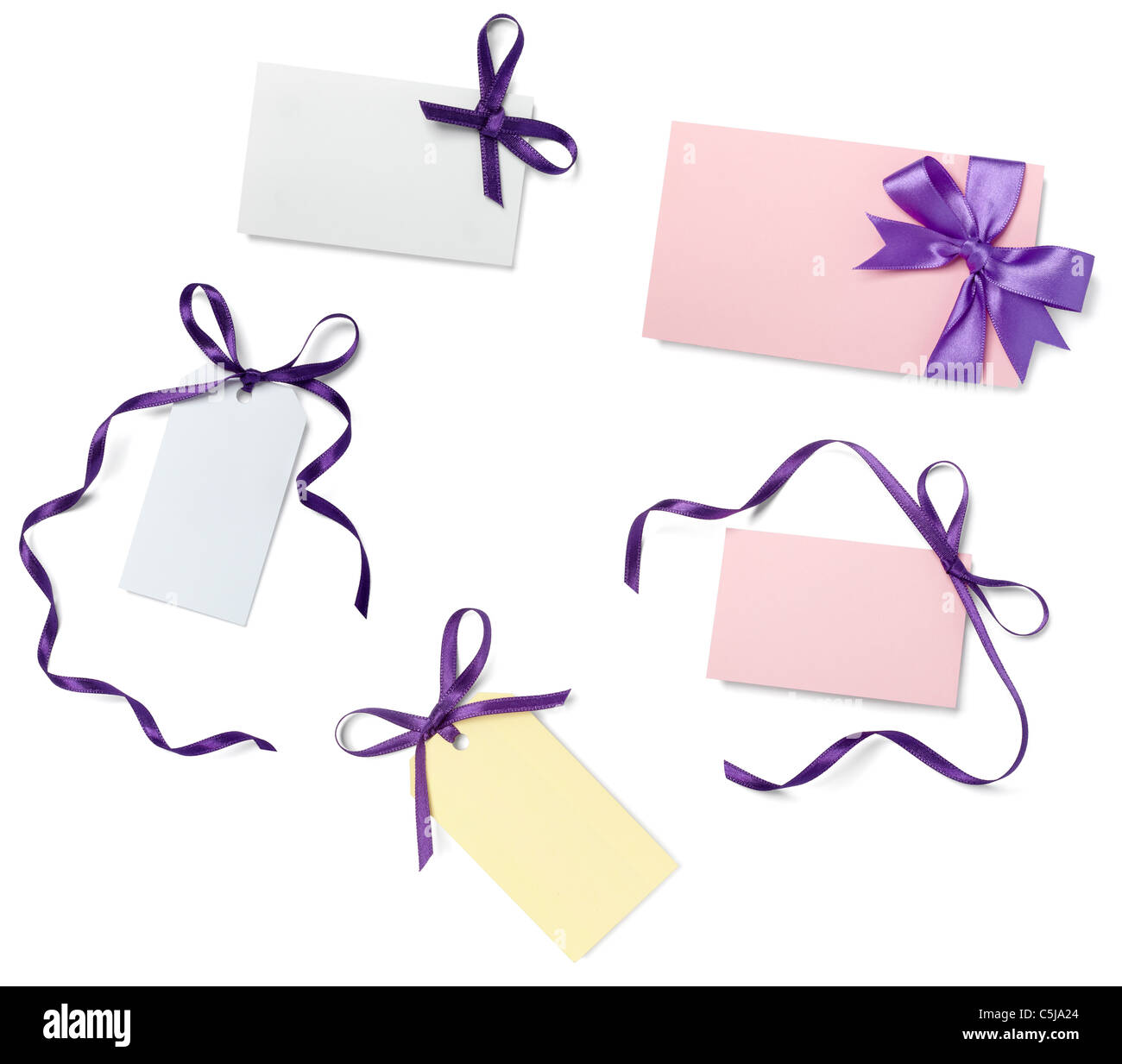 note with ribbon Stock Photo - Alamy