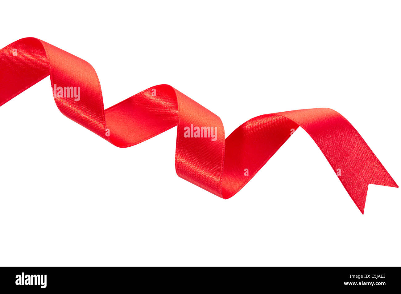 Red ribbon isolated on white Stock Photo