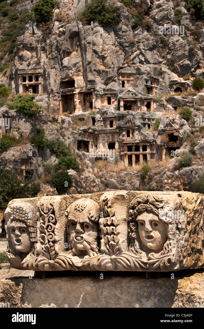 Roman amphitheater theater Lycia Lycian city Myra Turkey ( Kale Demre today ) Stock Photo