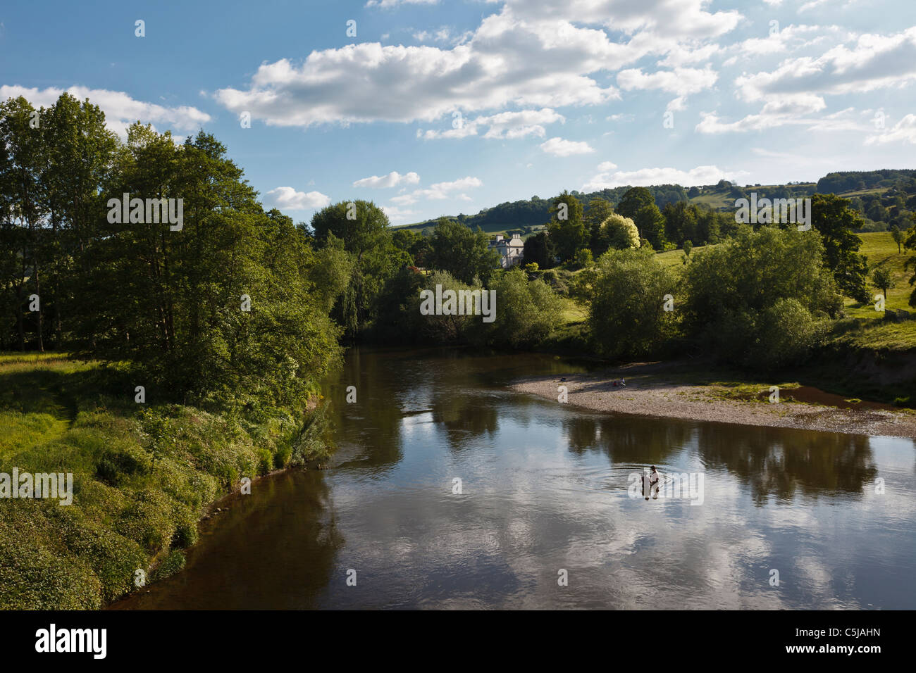 River Wye at Brobury, Herefordshire, England Stock Photo
