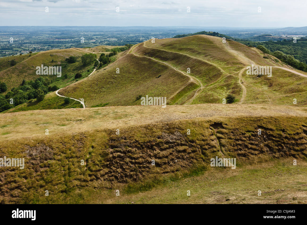 British Camp Iron Age hill fort, Malvern Hills, Herefordshire/Worcestershire, England Stock Photo