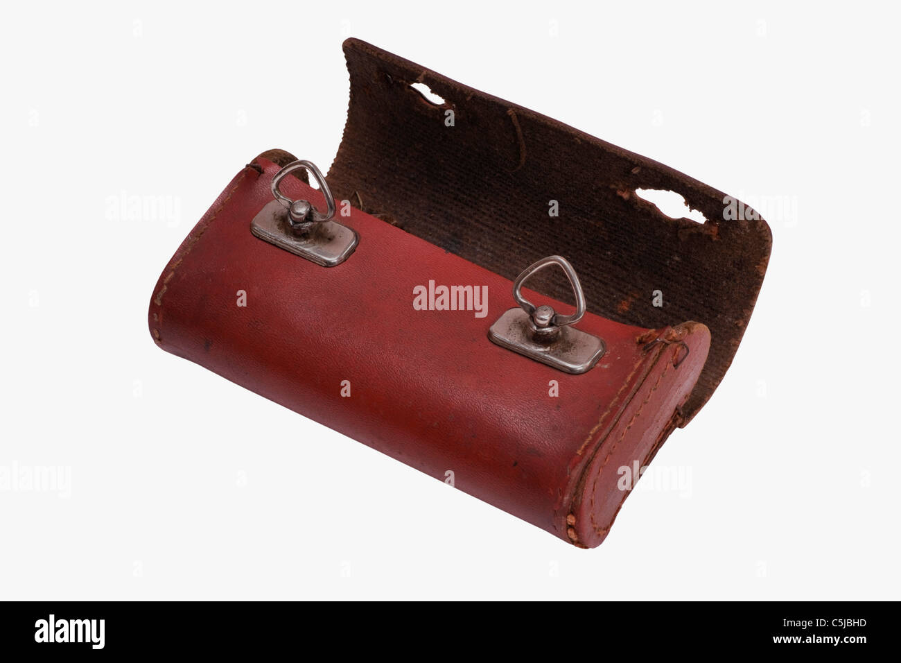 Detailansicht einer alten Satteltasche eines Fahrrades | Detail photo of a old saddlebag of a bicycle Stock Photo