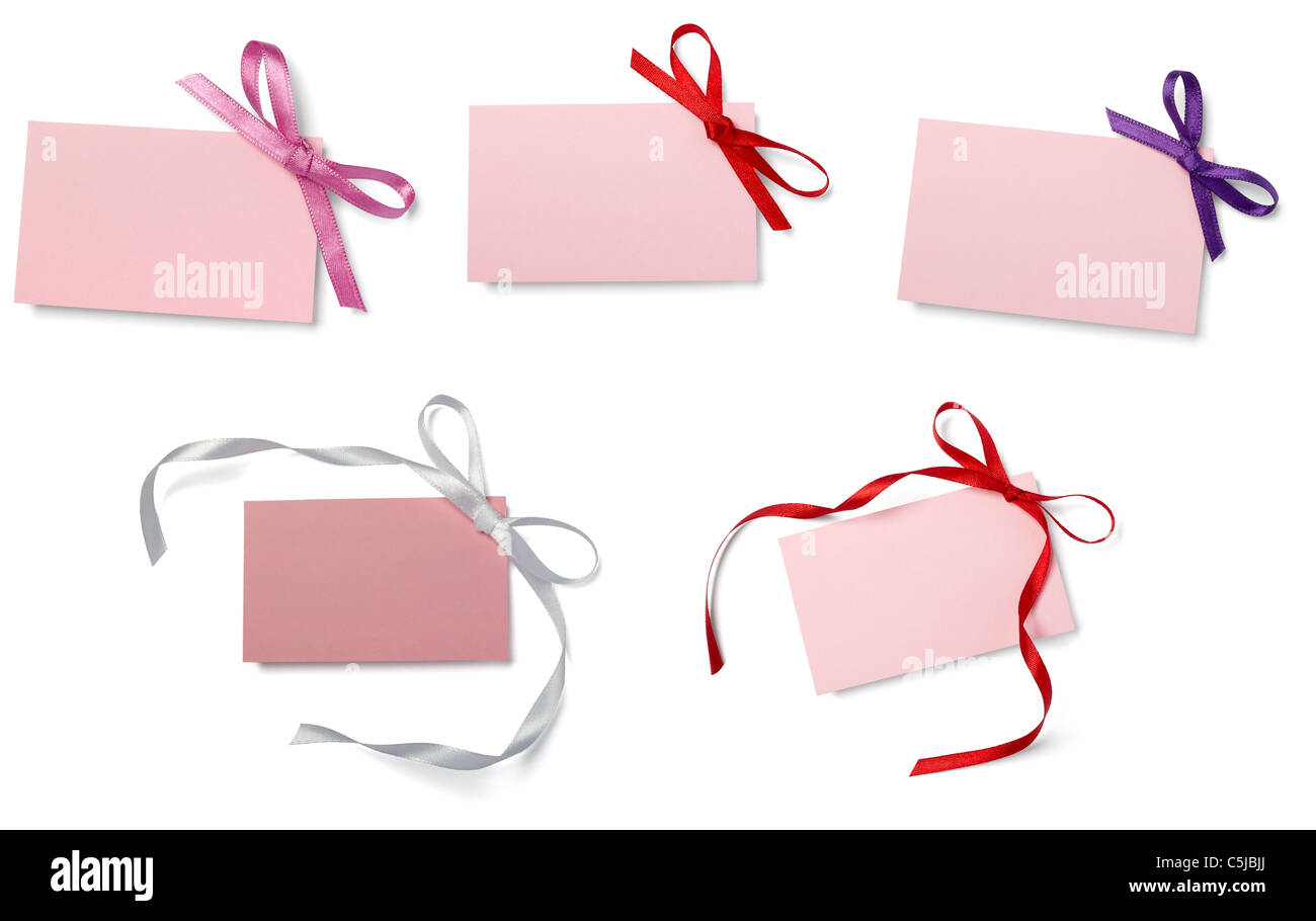 note with ribbon Stock Photo - Alamy