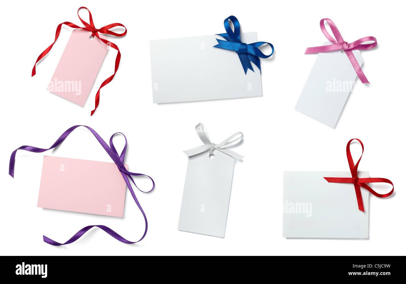 note with ribbon Stock Photo - Alamy