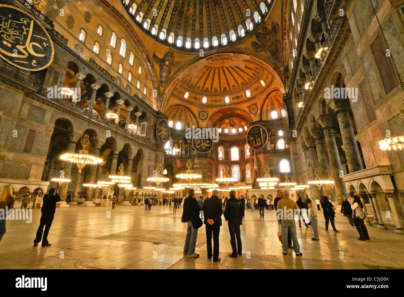 Domed Interior Of Hagia Sophia Museum Istanbul Turkey