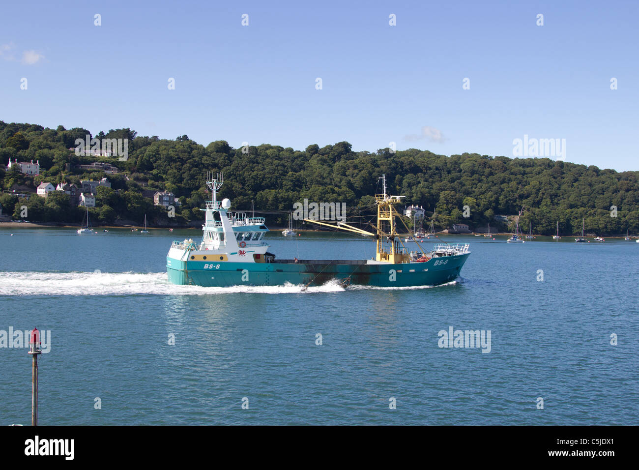 Valente mussel dredger on the Menai Straits Stock Photo