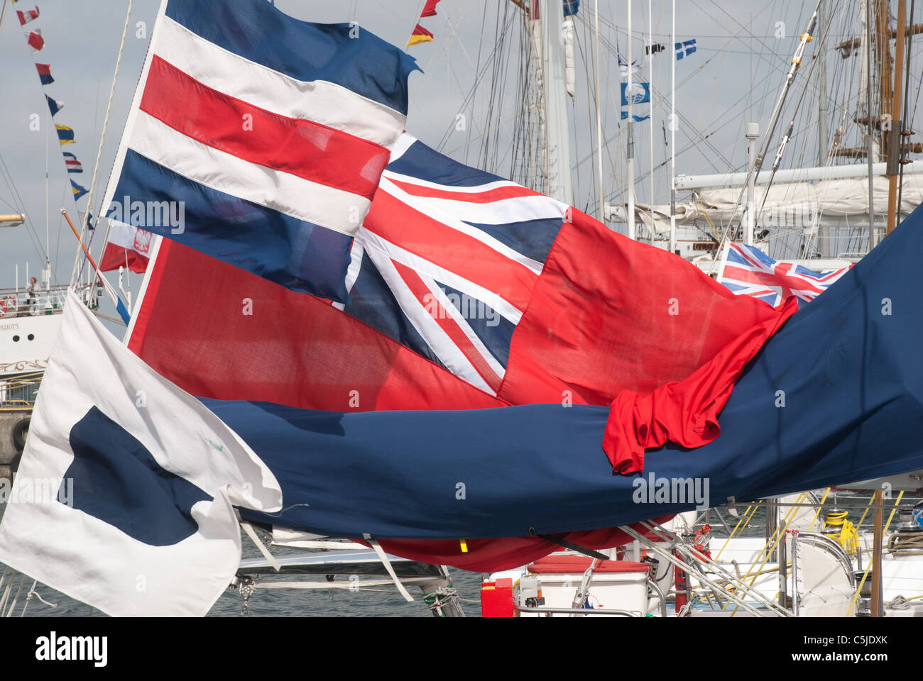 Red Ensign and Signal Flags Stock Photo
