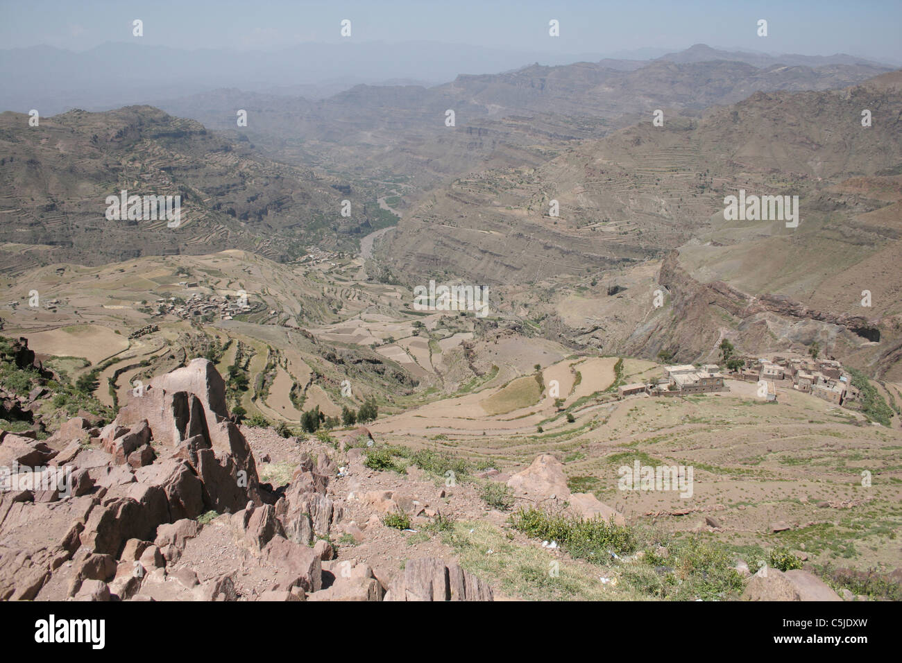 Landscape from Yemen, on the Arabian Peninsula, Mideast Stock Photo