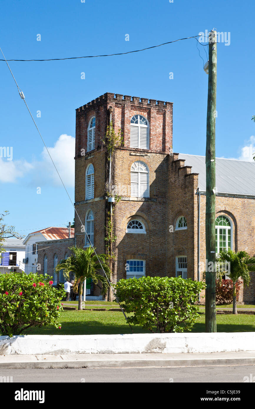 Exterior view of St. John's Anglican Cathedral, built in 1812 in Belize