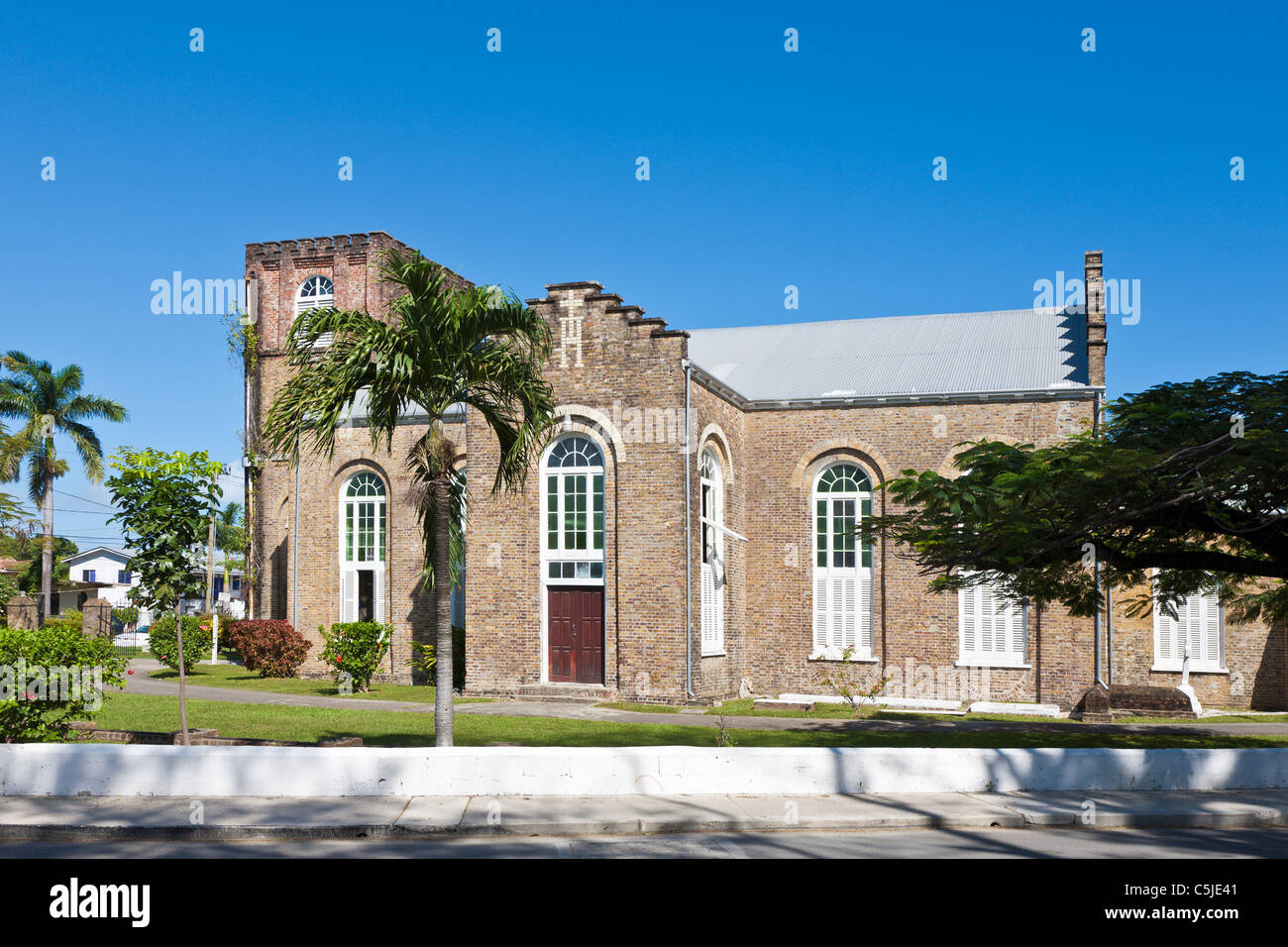 Exterior view of St. John's Anglican Cathedral, built in 1812 in Belize