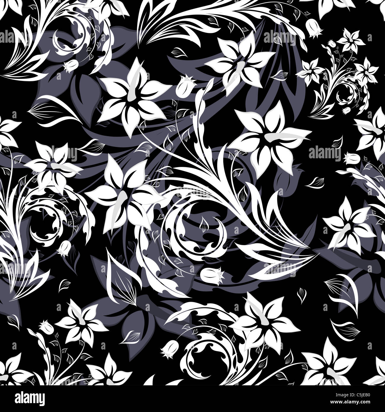 Seamless vector floral pattern Stock Photo - Alamy
