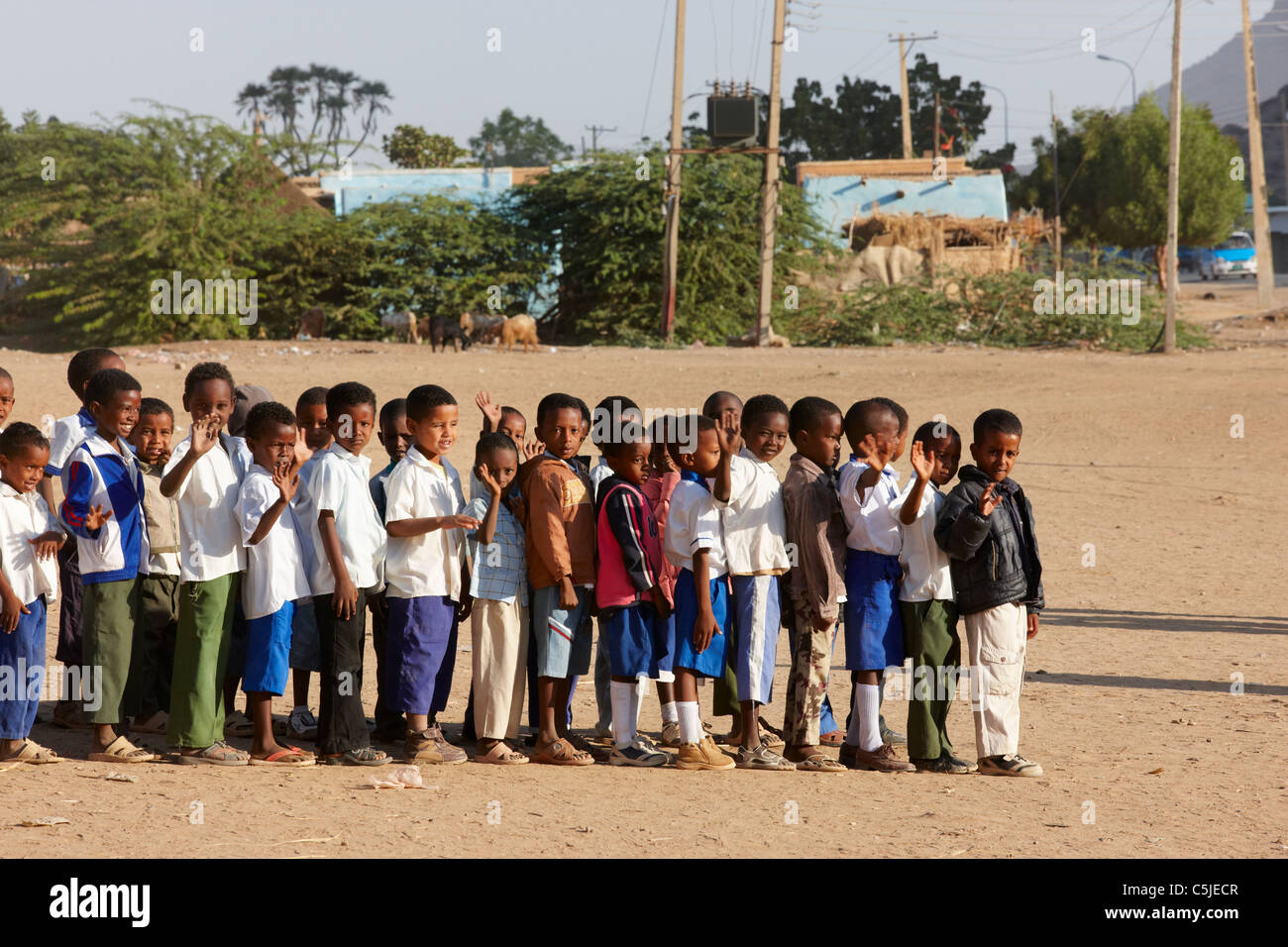 School children, El Khatmiyah Town, Northern Sudan, Africa Stock Photo