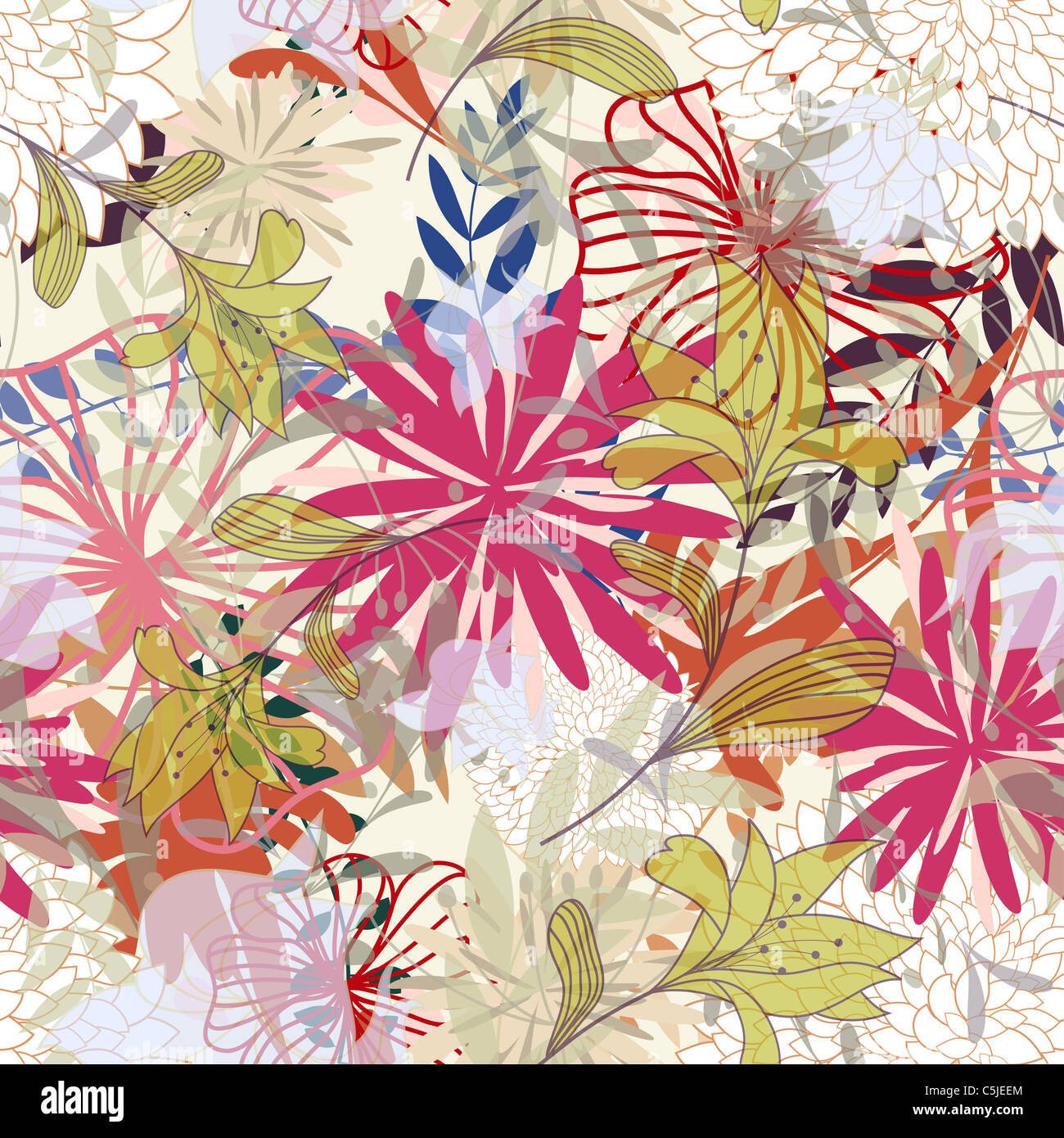 Seamless vector floral pattern Stock Photo - Alamy