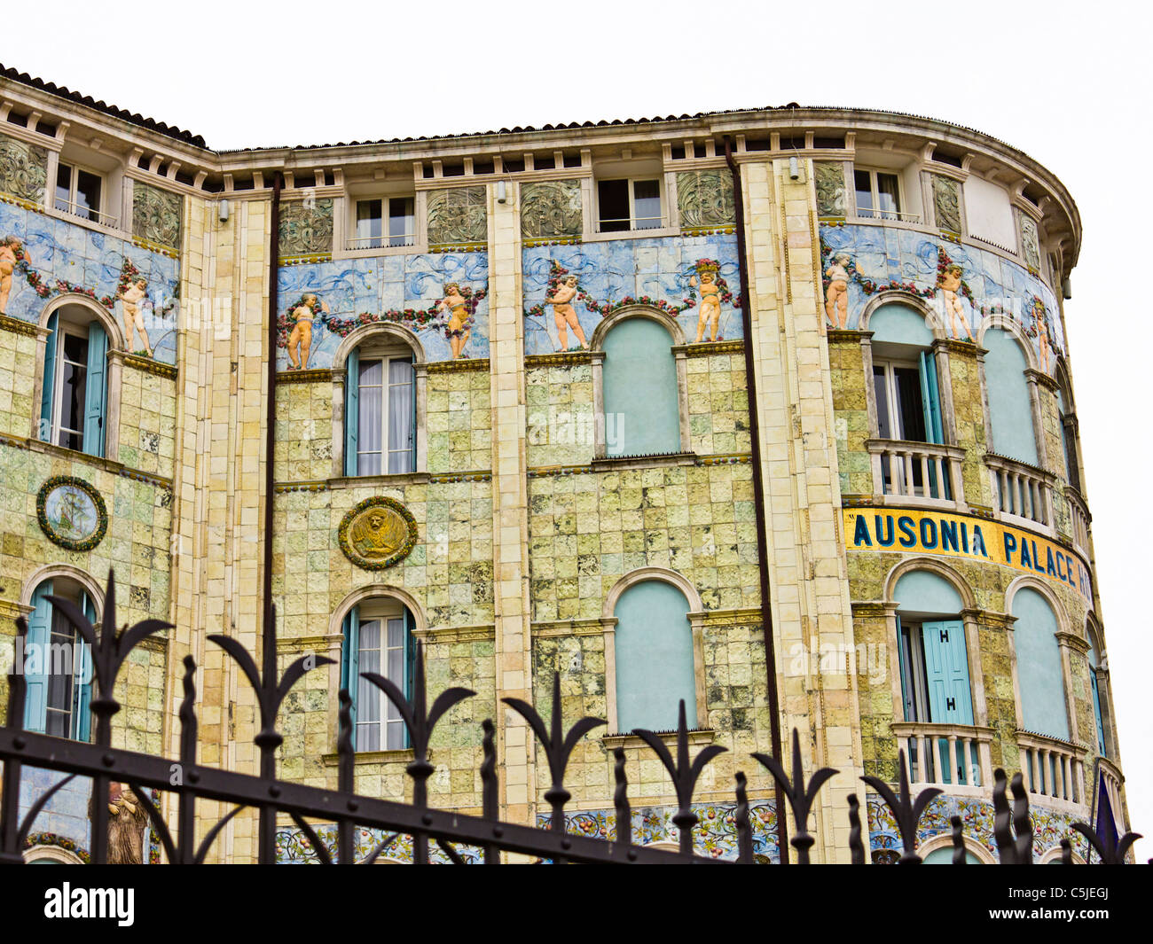 VENICE, ITALY - APR 4, 2011: Grande Albergo Ausonia Hungaria (Ausonia Palace Hotel) on Lido near Venice Stock Photo