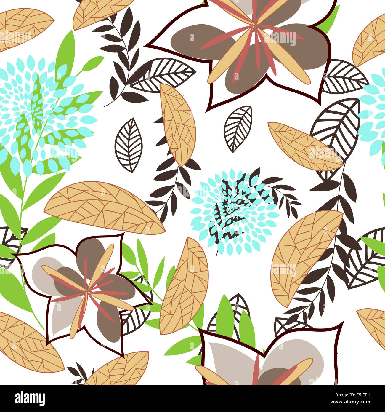 Seamless vector floral pattern Stock Photo - Alamy
