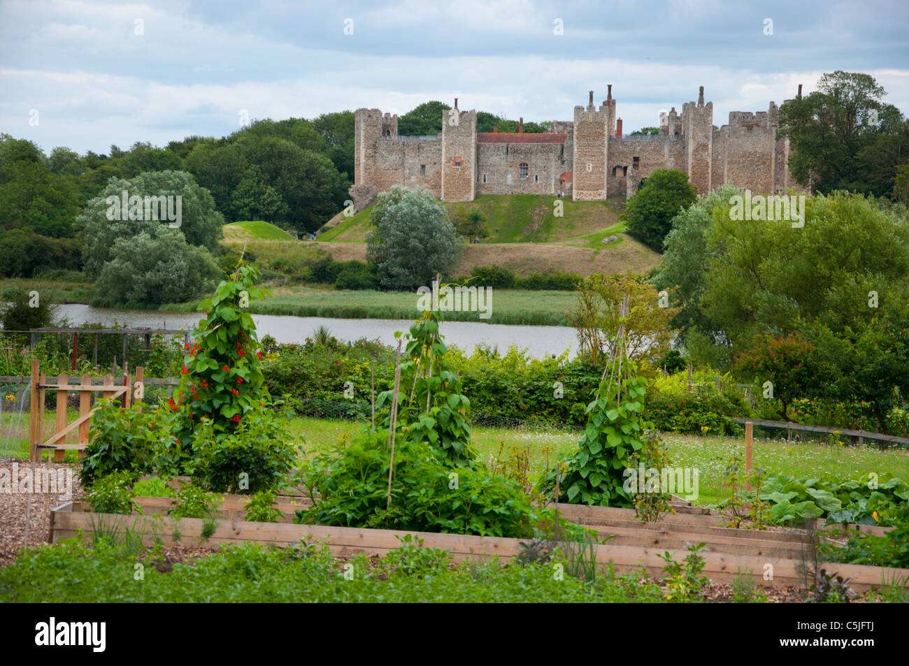 Allotments Framlingham castle Stock Photo