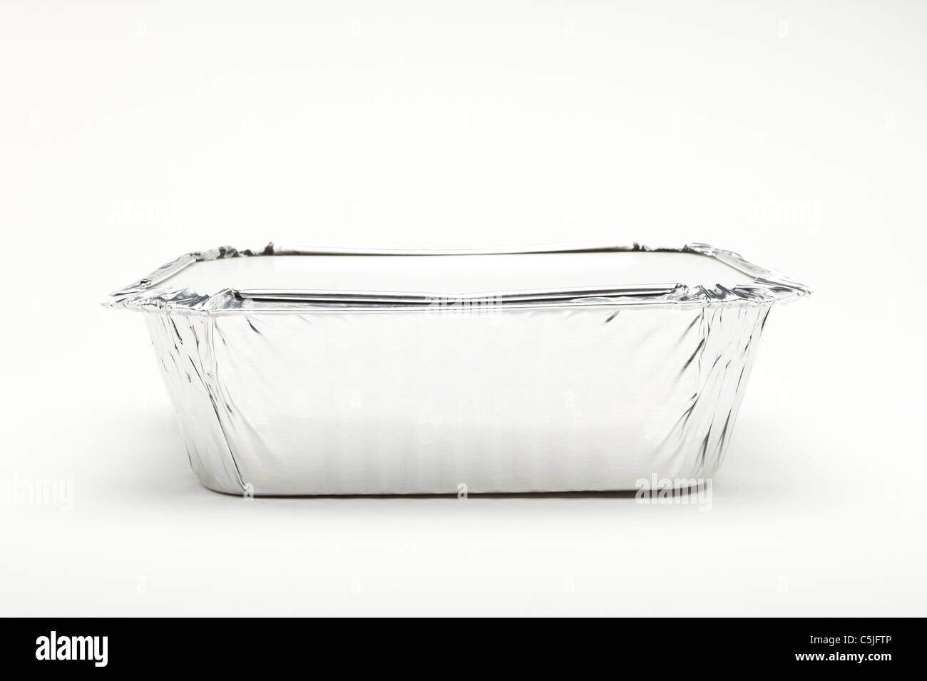 Foil Container with lid isolated on white background. Stock Photo