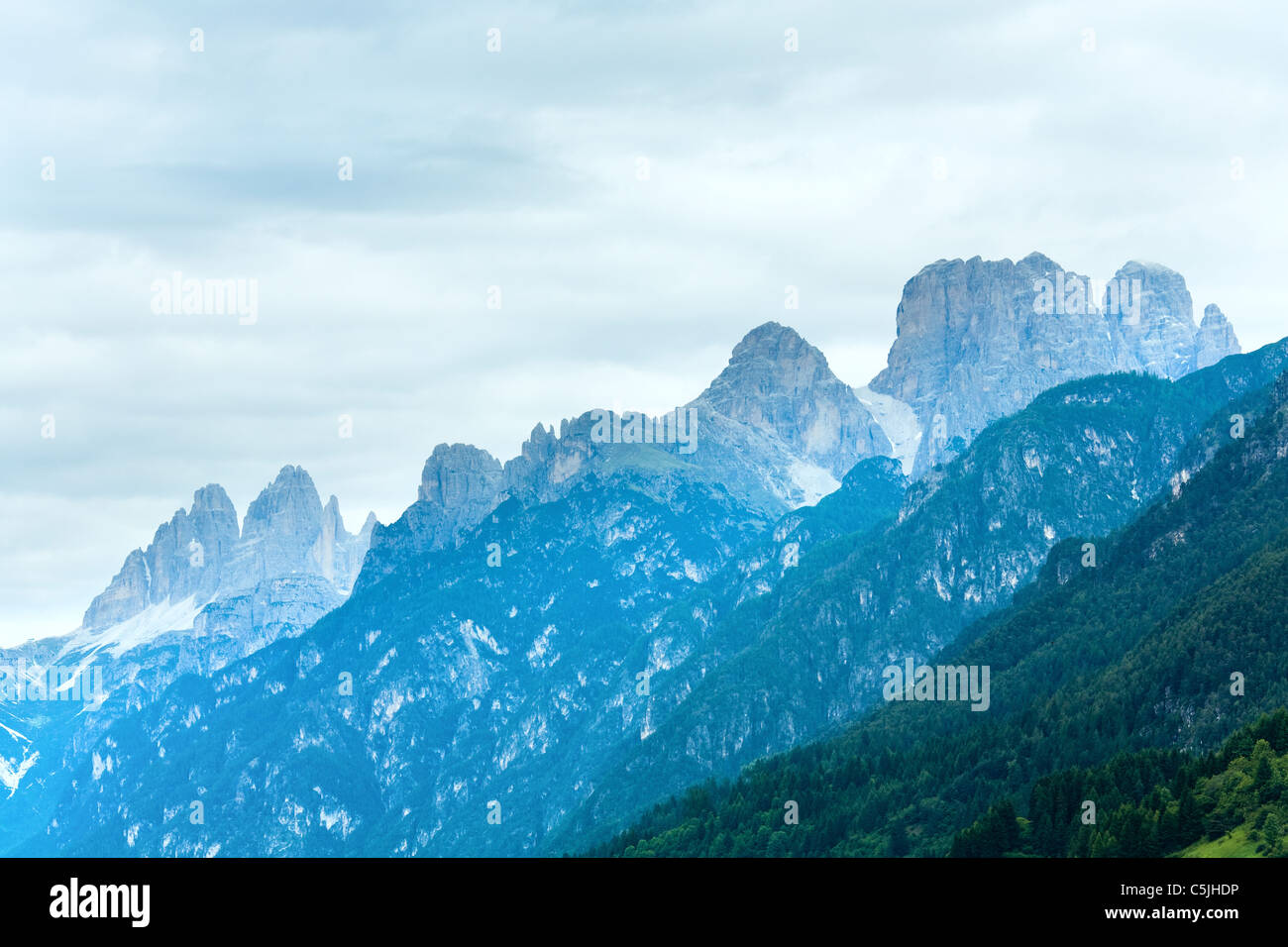 Tranquil summer Italian dolomites mountain view Stock Photo - Alamy