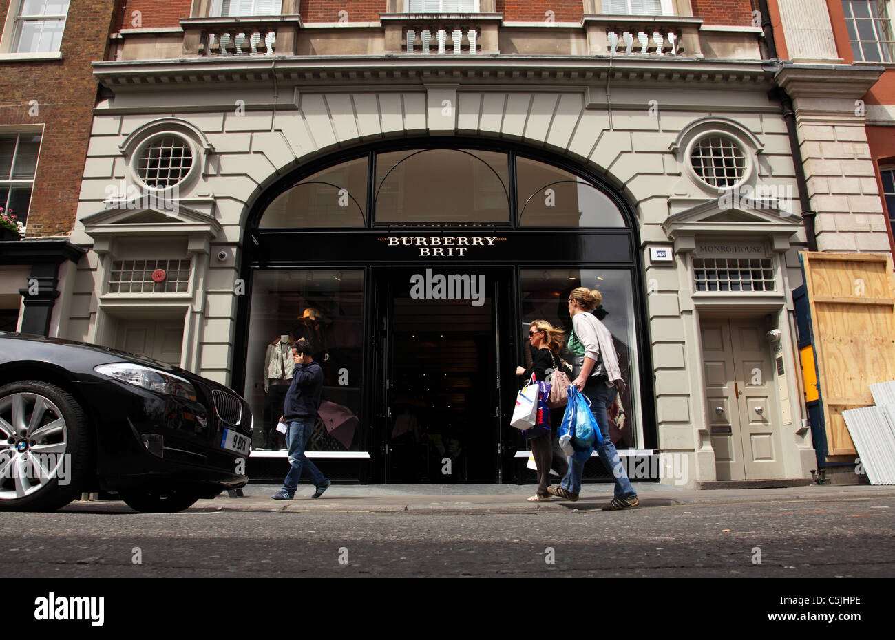 A Burberry Brit store in New Row, Covent Garden, London WC2, England, U.K. Stock Photo