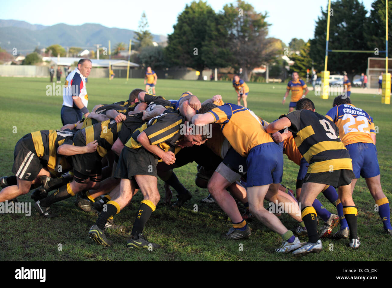Premier rugby game. Paraparaumu, Kapiti, Wellington, New Zealand, Australasia Stock Photo