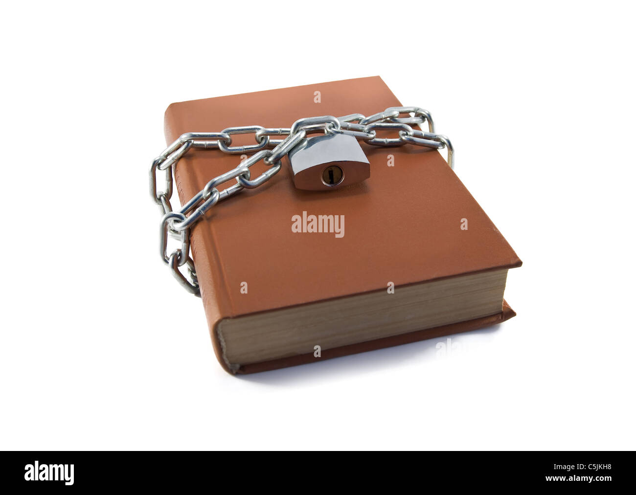 secured book isolated on a white background Stock Photo