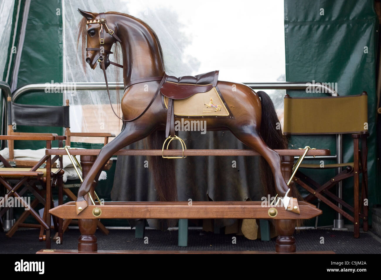 A Old rocking horse on sale at a show in England Stock Photo