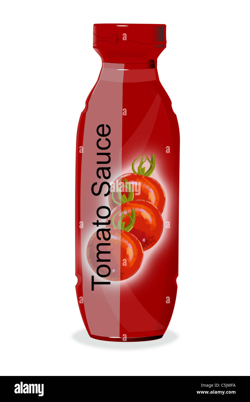 Drawing of a bottle of tomato sauce Stock Photo Alamy