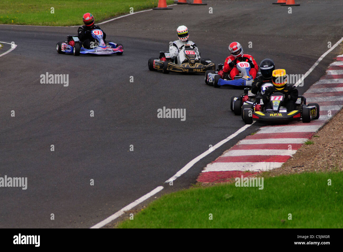 GoKart racing nutts corner northern ireland Stock Photo Alamy
