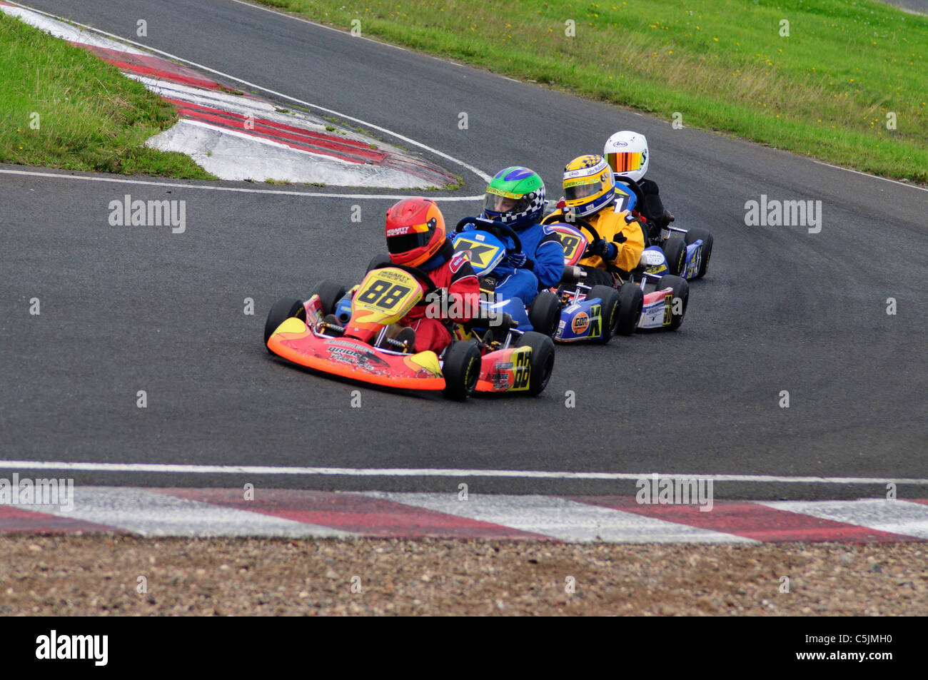 GoKart racing nutts corner northern ireland Stock Photo Alamy