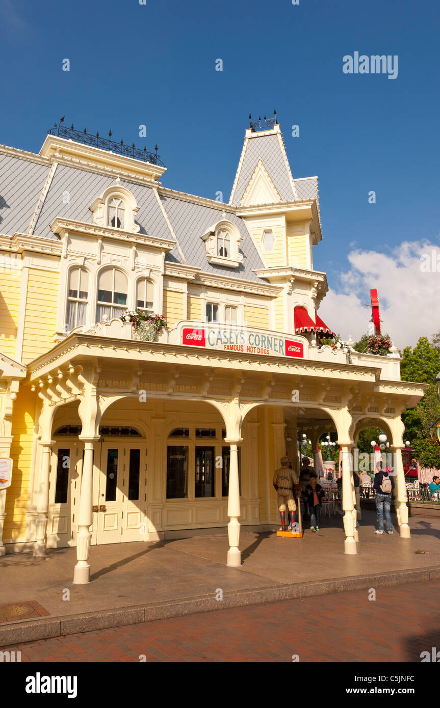 Casey's Corner for famous hot dogs in the Main Street USA at Disneyland