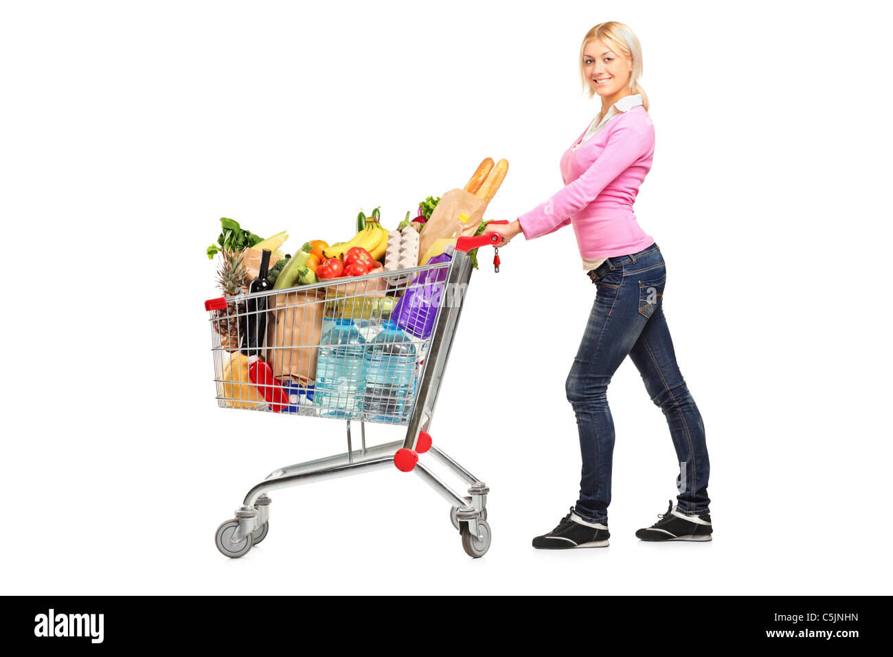 Shopping Cart Full Of Groceries High Resolution Stock Photography and