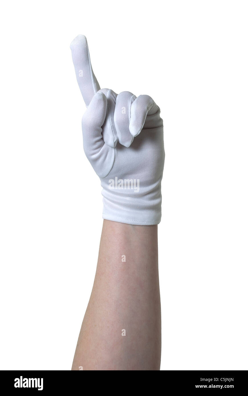 Checking for dust with a pair of white gloves path included Stock